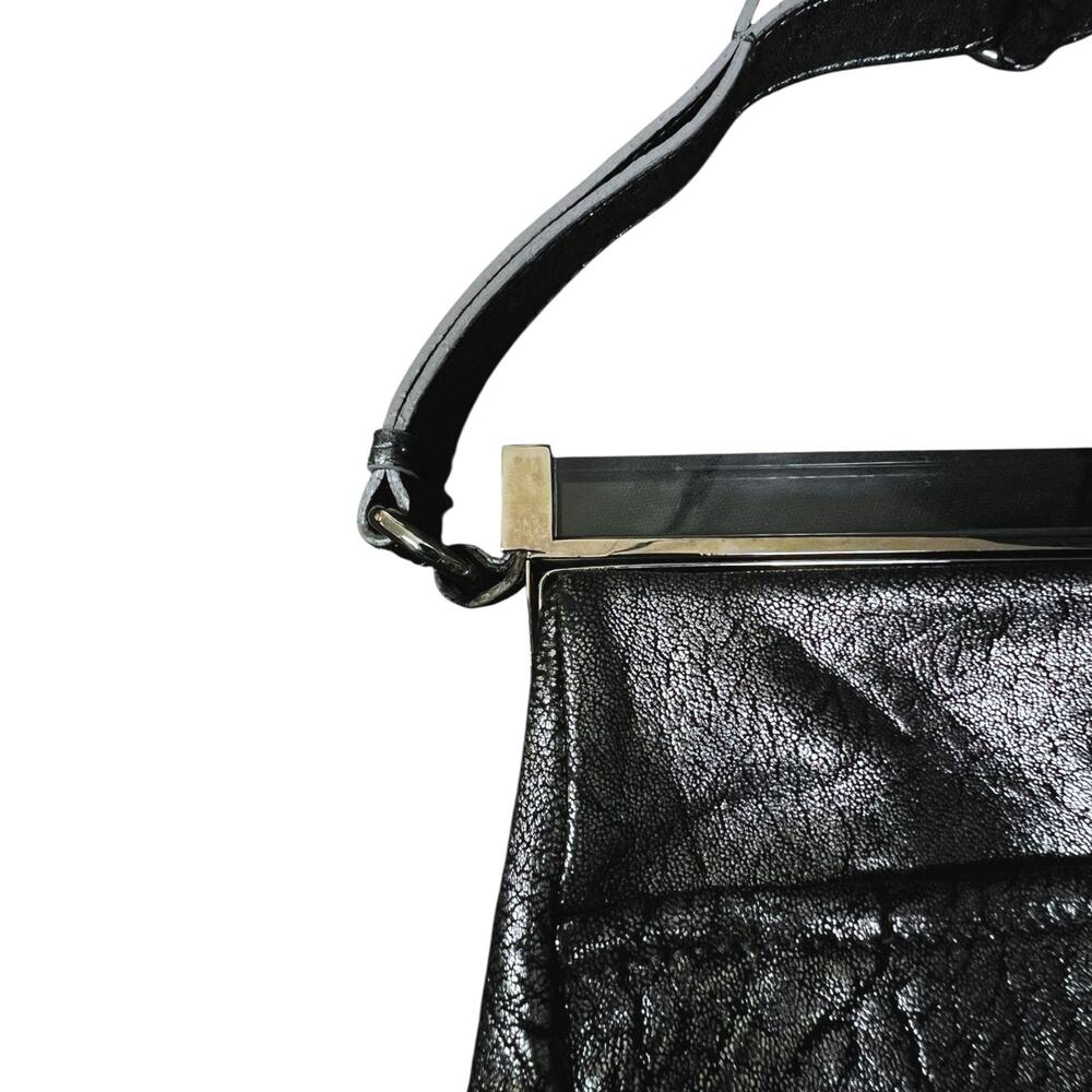 Chloe Lucite Handle Silver Leather Clutch Handbag Vintage Y2K $1,495 Retail Lux - Picture 3 of 13